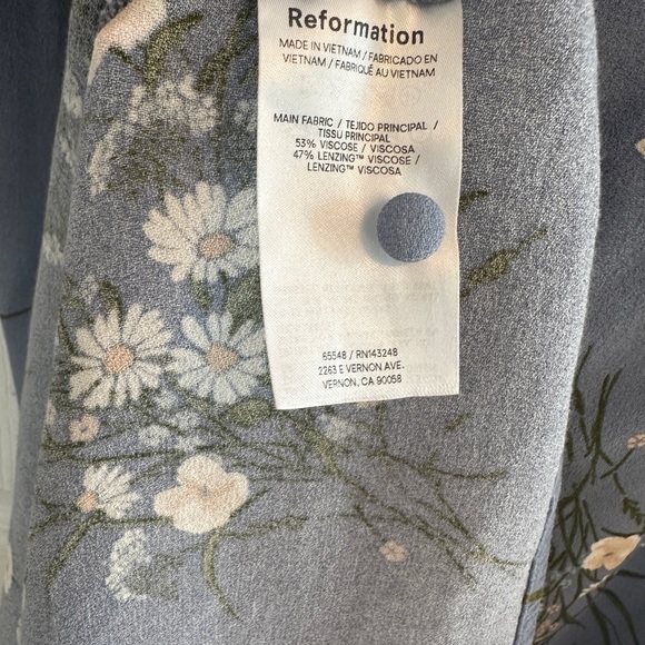 Reformation Blue Floral Frasier Midi Dress - Picture 8 of 10